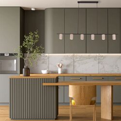 Tuberia Interior Linear Bar with Beige Travertine Tubular Shade Pendant - TUBERIA1