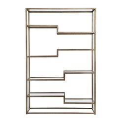 Mistique Glass Shelving Unit Antique Gold - 33517