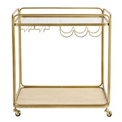 Wentworth Rectangle Bar Cart Antique Gold - 33518