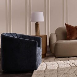 Cadman Swivel Arm Chair Teal Chenille - 33579