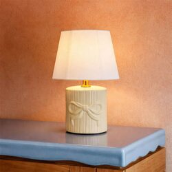 Miri Ribbon Bow Ceramic Table Lamp Creamy Green / White - LL-14-0322