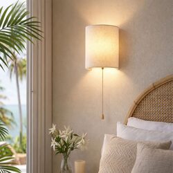 Teevan Pull Cord Wall Light White - LL002WL024
