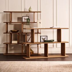 Tudor Oak Shelving Unit 2 Tier Natural - 33777