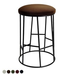 Aiden Black Steel Kitchen Stool Range Dark Chocolate Velvet - 34165