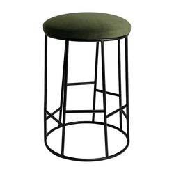 Aiden Black Steel Kitchen Stool Range Moss Velvet - 34167