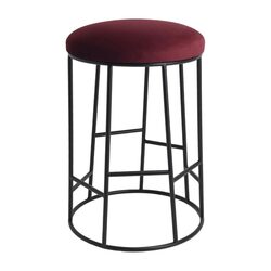 Aiden Black Steel Kitchen Stool Range Mulberry Velvet - 34168