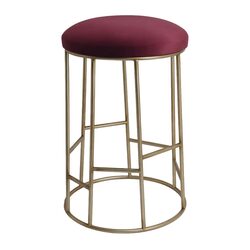 Aiden Gold Steel Kitchen Stool Range Mulberry Velvet - 34173