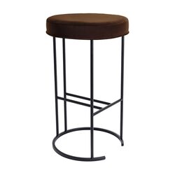 Balckley Black Iron Kitchen Stool Dark Chocolate Velvet - 34180