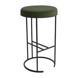 Balckley Black Iron Kitchen Stool Moss Velvet - 34182