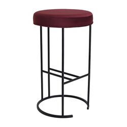 Balckley Black Iron Kitchen Stool Mulberry Velvet - 34183