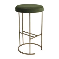 Balckley Gold Iron Kitchen Stool Moss Velvet - 34187