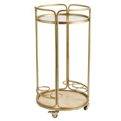 Wentworth Round Bar Cart Antique Gold - 34200