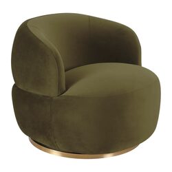 Tubby Swivel Arm Chair Olive Velvet - 34222