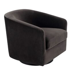 Bellevue Swivel Arm Chair Slate Grey Velvet - 34228