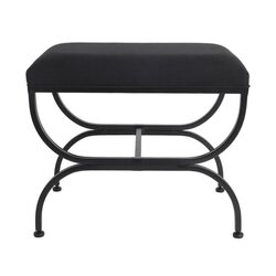 Novak Black Iron Stool Black Linen - 34443