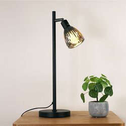 Alma Smoked Glass Task Lamp Black - SL98761BK