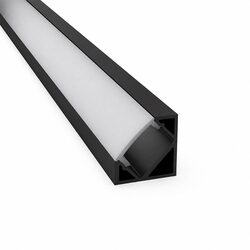 2 Meter Aluminium LED Strip Corner Extrusion Black - AQS-EXT-004-200-A2