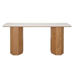 Barlow Marble Console Table Natural Oak - B33762