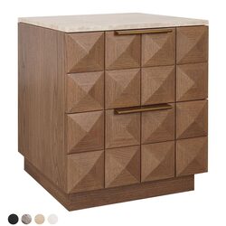 Benedict Walnut Bedside Table Travertine - B34071