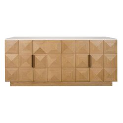 Benedict Natural Oak Buffet River White Marble - B34097