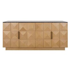 Benedict Natural Oak Buffet Black Marble - B34100