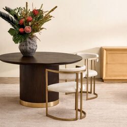 Eli Round Dining Table 1.2m Smoked Oak - B34325
