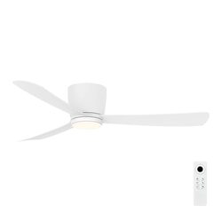 Costa 3-Blade 52" White Low Profile DC Ceiling Fan With LED Light - 22947/05