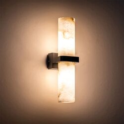 Albast Wall Light With Alabaster Glass Black - HV8079T-BLK
