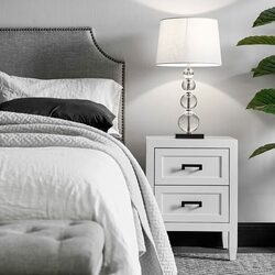 Soloman Bedside Table Small White Set of 2 - Z32177