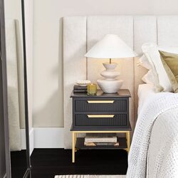 Amiee Small Black Bedside Table Set of 2 - Z33029