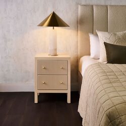 Ariana Small Beige Bedside Table Set of 2 - Z33478