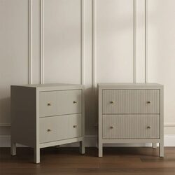 Ariana Large Beige Bedside Table Set of 2 - Z33572