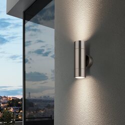 Fremantle 2 x 5W CCT 240V GU10 LED Up / Down Wall Light Stainless Steel - 206123