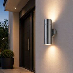 Fremantle 2 x 5W CCT 240V GU10 LED Up / Down Wall Light Titanium - 206125