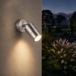 Fremantle 5W CCT 240V GU10 LED Adjustable Wall Light Stainless Steel - 206138