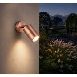 Fremantle 5W CCT 240V GU10 LED Adjustable Wall Light Copper - 206144