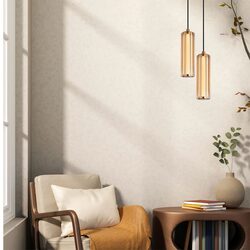 Interior LED Tri-CCT Glass With Curve Cylinder Pendant Amber - FRECCIA3