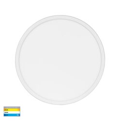 Slim Surface Mounted 400MM Oyster Light Dimmable White - HV5878T-WHT-MSENS