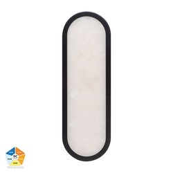 Auster Alabaster LED Wall Light Black - HV8011S-BLKALB