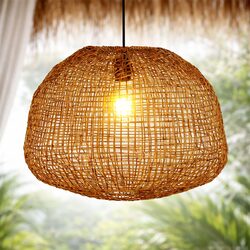 Nerina Rattan Pendant Large Brown - LL002PL175L