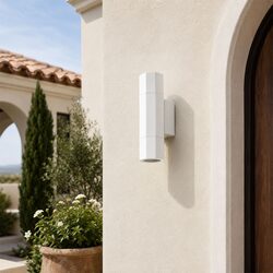 Octo 240V GU10 Up & Down Wall Pillar Light White - OCTO3