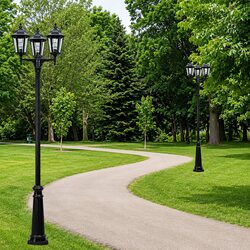 3 Light Classic Outdoor Post Lantern Black - DU83023-BL