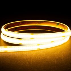 9.6W IP54 24V DC 3000K 320 LED COB Dotless 10 Metre LED Strip / Warm White - HV9761-IP54-320-3K-10M