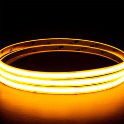 9.6W IP54 24V DC 320 LED COB Dotless 1 Metre LED Strip / Yellow - HV9761-IP54-320-Y