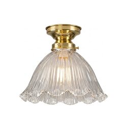 8044 Hallophane 9" Clear Batten Fix Polished Brass - LOI3090610A