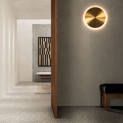 Luna 200mm 7W Dimmable LED Wall Light Satin Brass / Tri-Colour - UWL-LUNA-200-SB