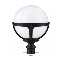 Baco 1 Light Post Light Black / Opal - BACO-PT-25