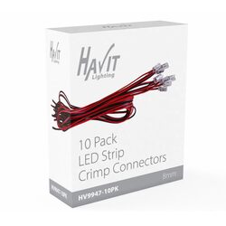 LED Strip Connector With 1 Metre Cable To Suit IP20 8mm PCB LED Strip 10 Pack - HV9947-10PK