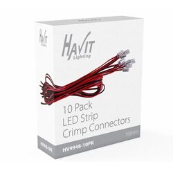 LED Strip Connector With 1 Metre Cable To Suit IP20 10mm PCB LED Strip 10 Pack - HV9948-10PK