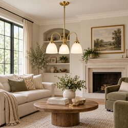 Benson 3 Light Pendant Arms Down Satin Brass - LOI1001670A